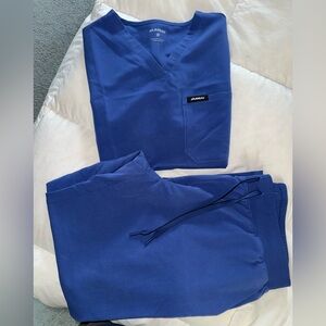 Jaanuu Blue Medical Scrub Pants with Drawstring Waist (IN PERFECT CONDITION)